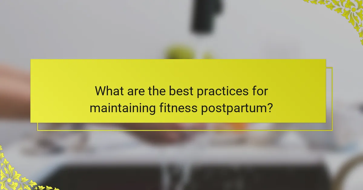 What are the best practices for maintaining fitness postpartum?