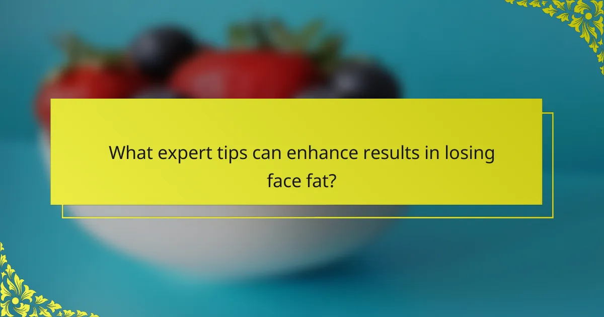 What expert tips can enhance results in losing face fat?
