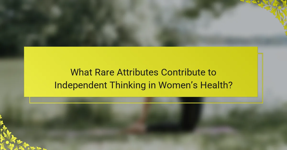 What Rare Attributes Contribute to Independent Thinking in Women’s Health?