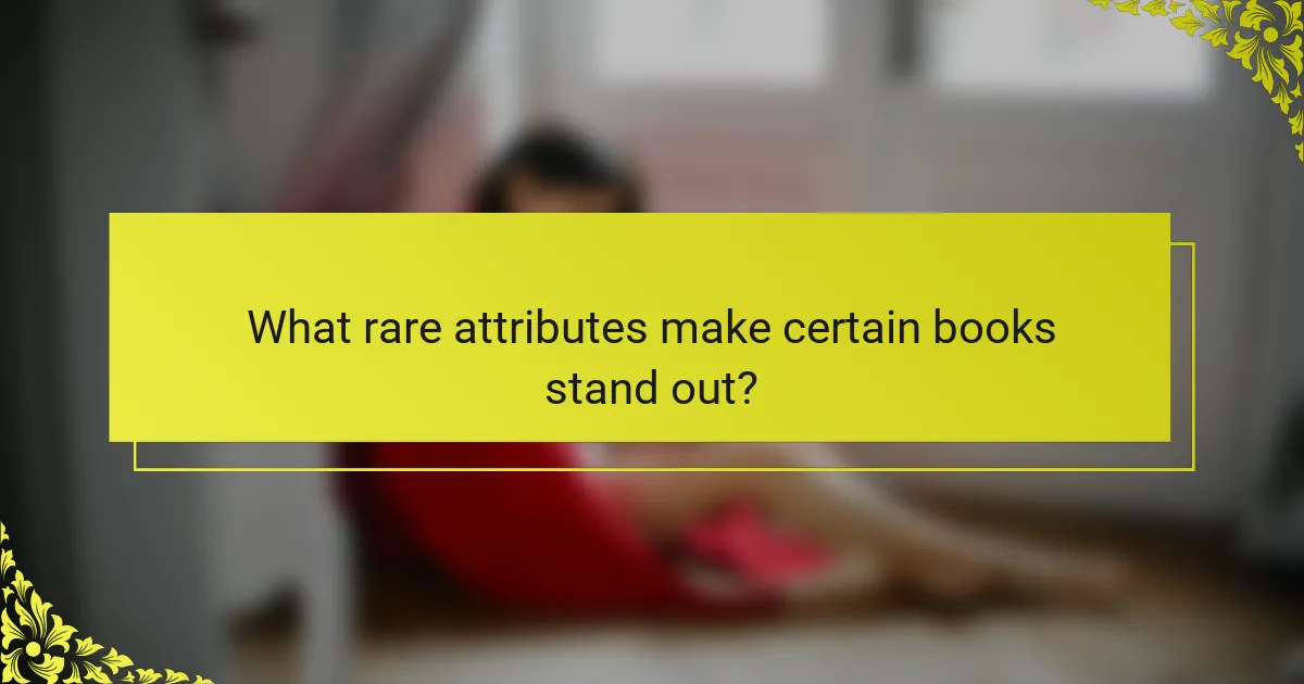 What rare attributes make certain books stand out?