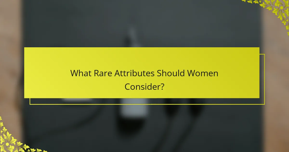 What Rare Attributes Should Women Consider?
